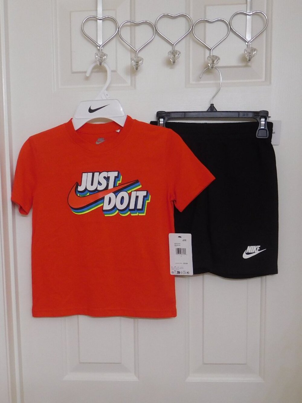 NWT 4 Nike Outfits 2pc Shirt & Shorts Sets White Red Blue Bundle sz 5 - Picture 2 of 5